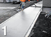 スタンプコンクリート施工手順-STEP1 生コンクリート打設