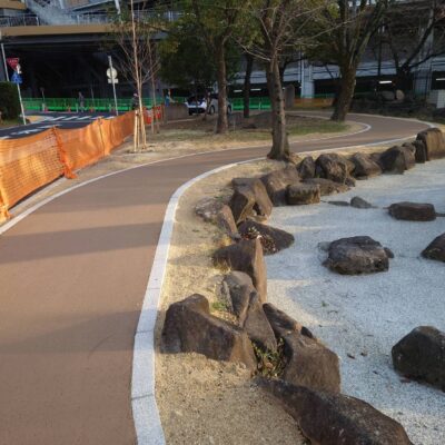 【ストリートプリント】施工実績-愛知 名古屋市 瑞穂区 瑞穂陸上競技場 山崎川親水広場修繕工事