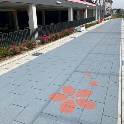 【ペーパーコンクリート】施工実績-愛知 大府市 共和駅 自転車駐車場